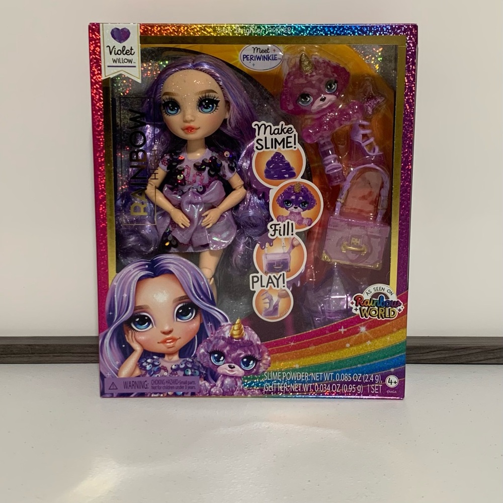 Rainbow High Violet Willow Fashion Doll w/Sparkle Slime Kit & Magical Pet-New